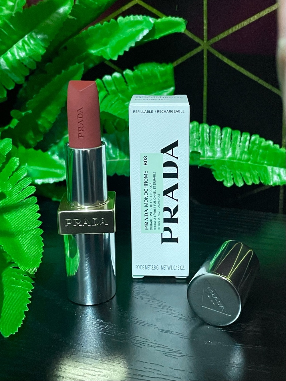 Prada Monochrome Hyper Matte Lipstick - Mahogany